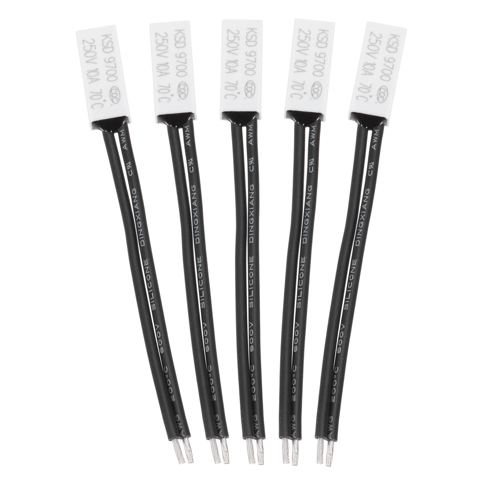5Pcs KSD9700 Thermostat 70°C/158°F Temperature Switch N.C 10A Plastic