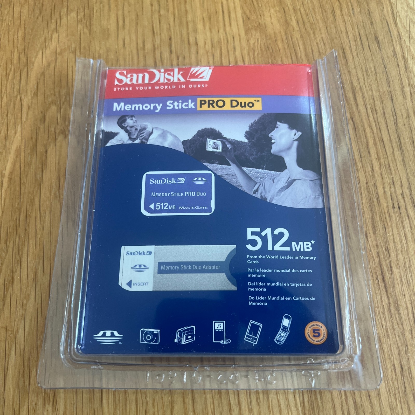 Sony Memory Stick Pro Duo Adapter MSAC-M2 & SanDisk 512MB Magic Gate MemoryStick