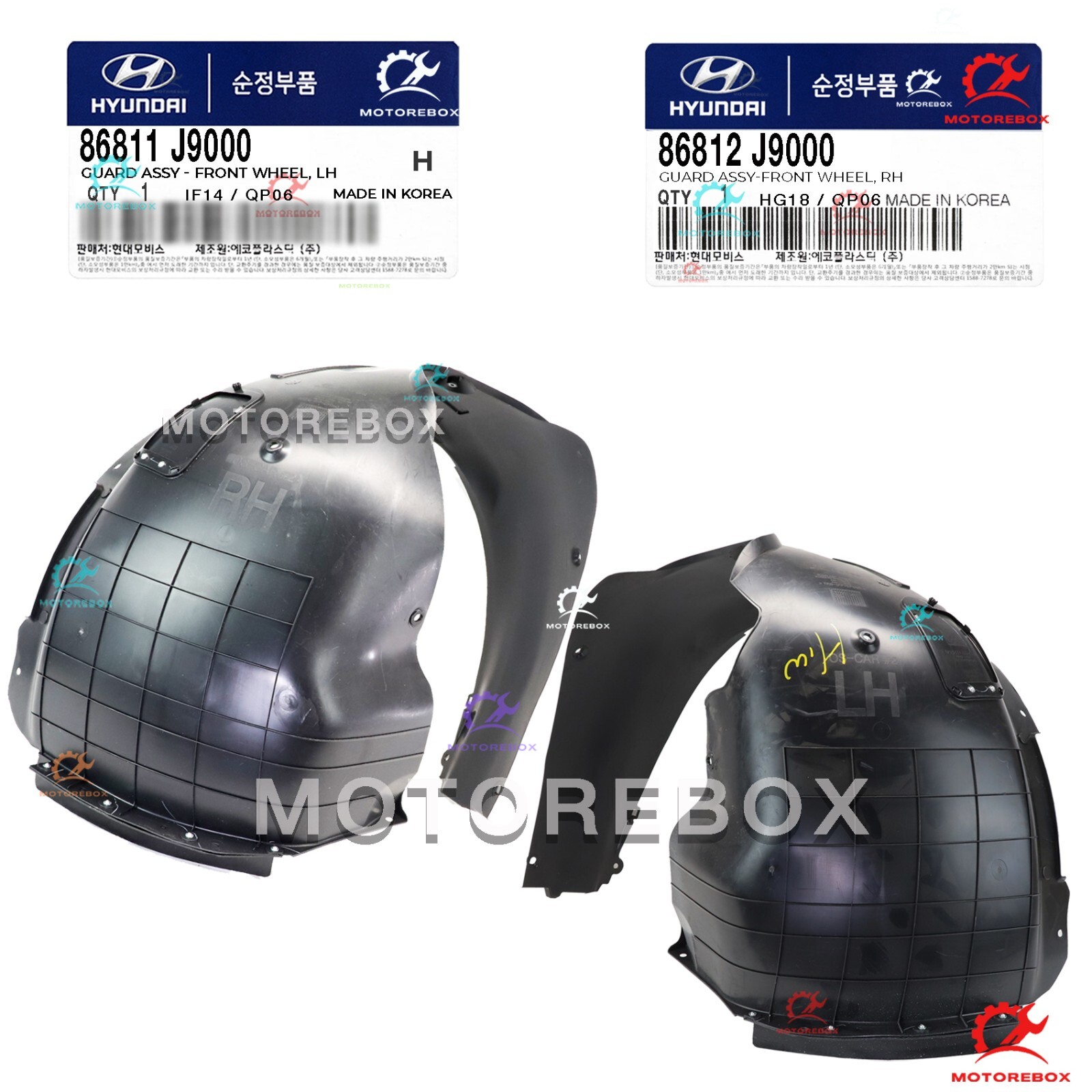 2pcs SET ✅GENUINE✅ Front LEFT + RIGHT Fender Liner for 2018-21 Hyundai Kona