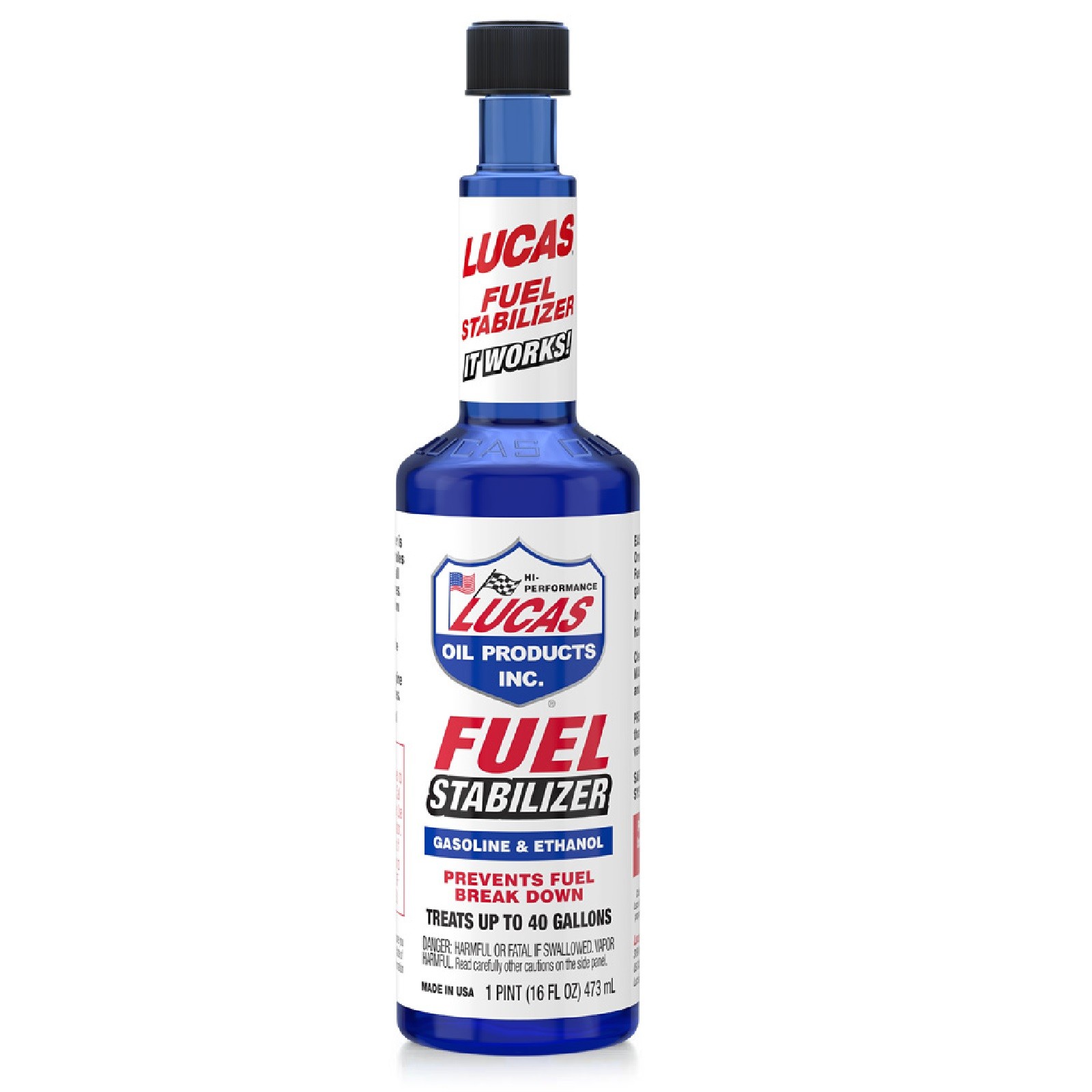 Lucas Oil 10302 Single Gas & Ethanol Fuel Stabilizer 16 Ounce (1 Pint) Bottle