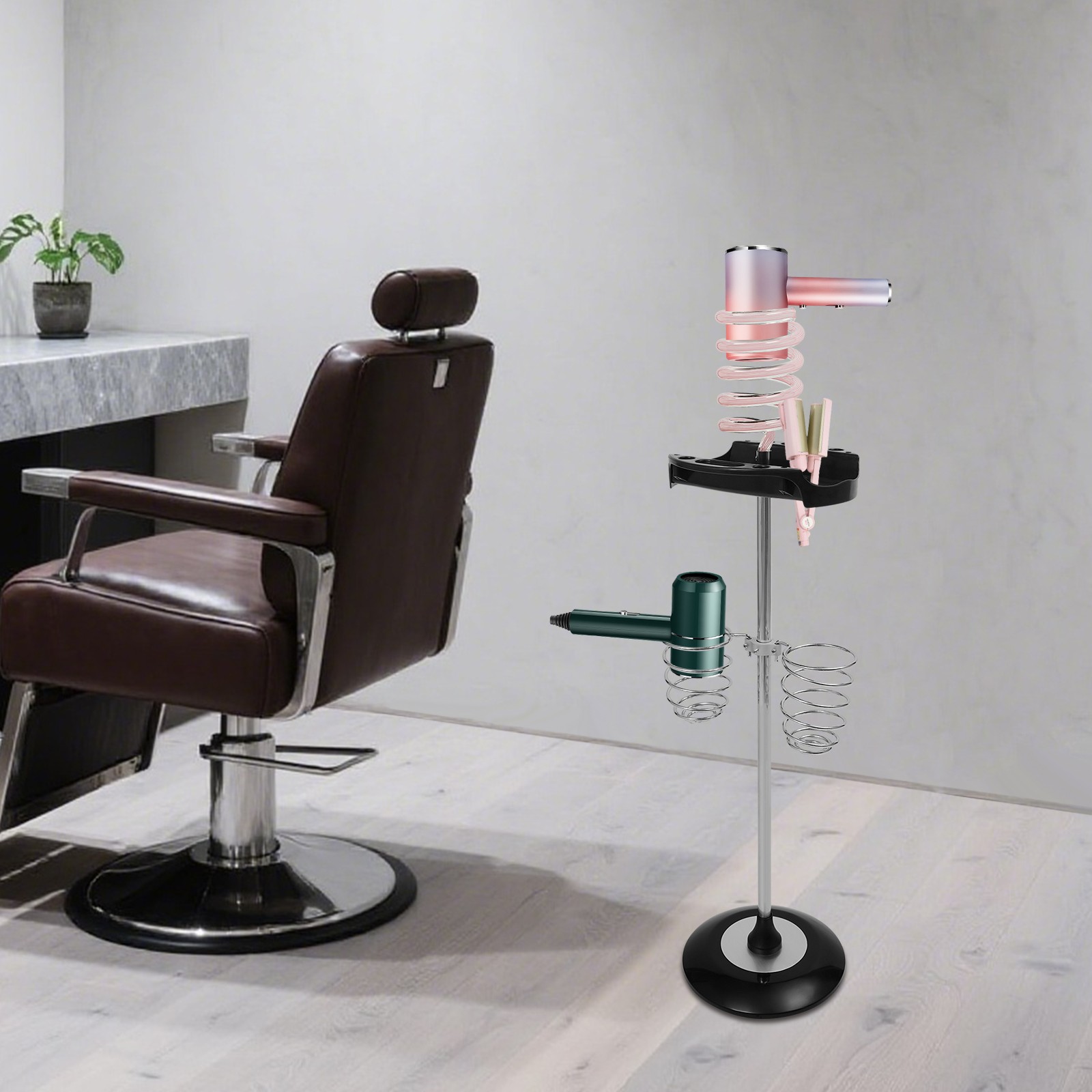 Hair Dryer Stand Hair Dryer Stand with Tray Hair Dryer Stand with Spiral Holders