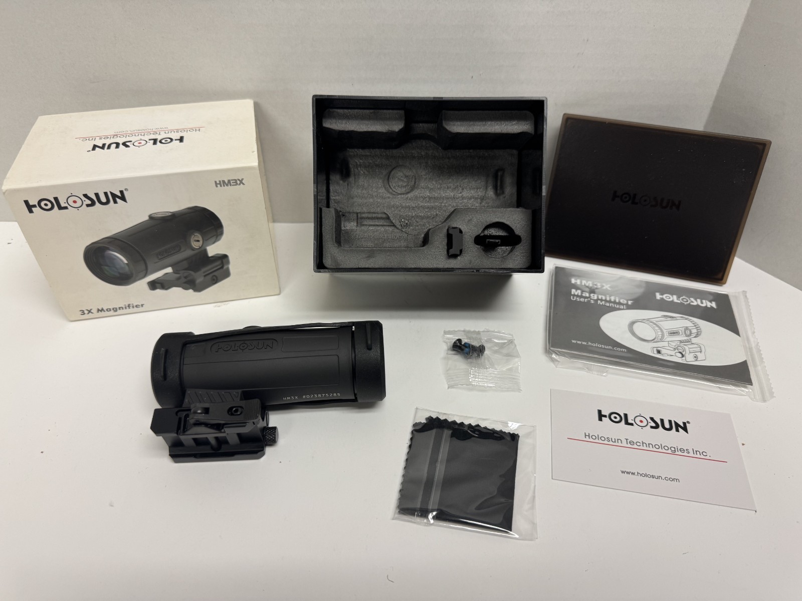 Holosun HM3X Red Dot Magnifier, 3X, Integrated QD Mount w/Optional Spacer, Black