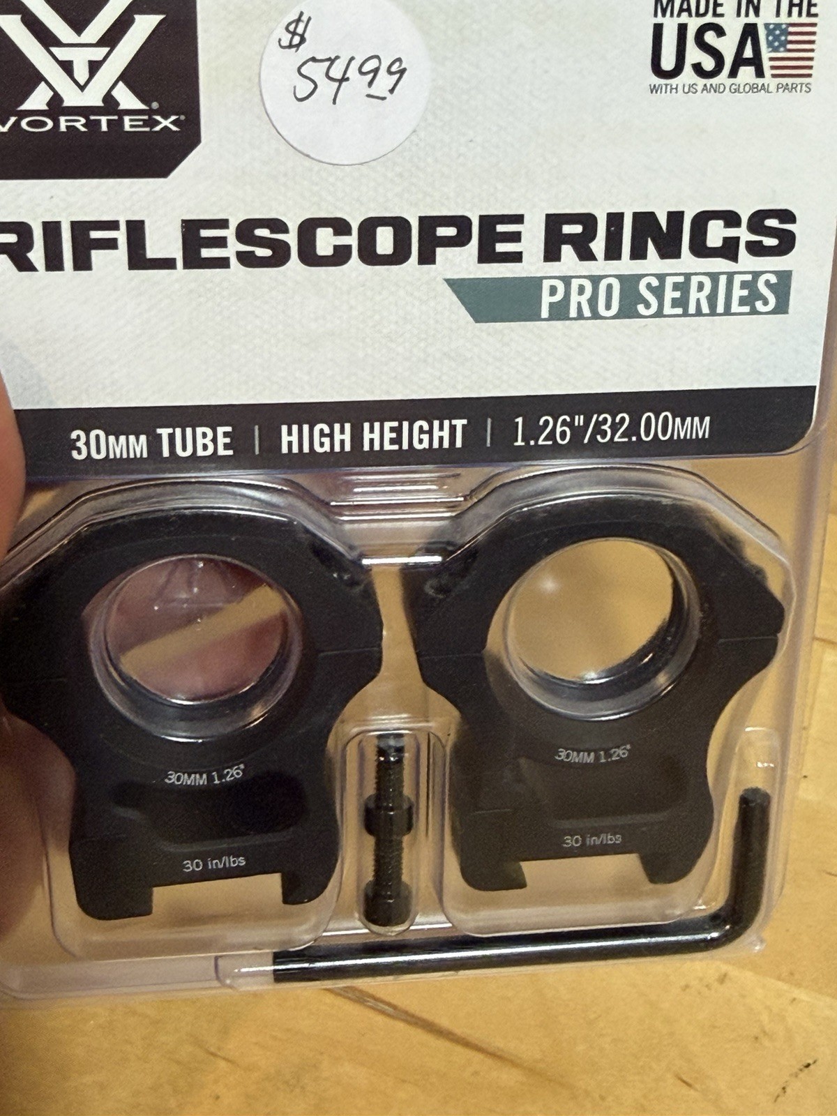 Vortex Optics PR-30H Pro Series Riflescope Rings
