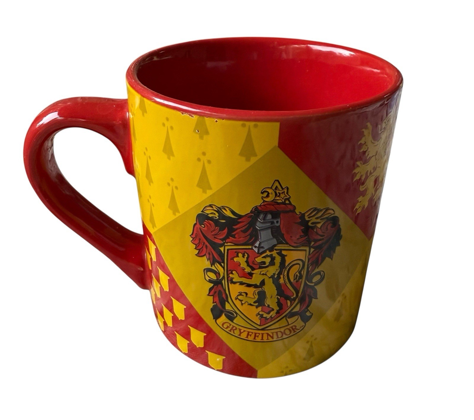Harry Potter Gryffindor House Crest Ceramic Coffee Mug Cup, Yellow & Red  14 Oz