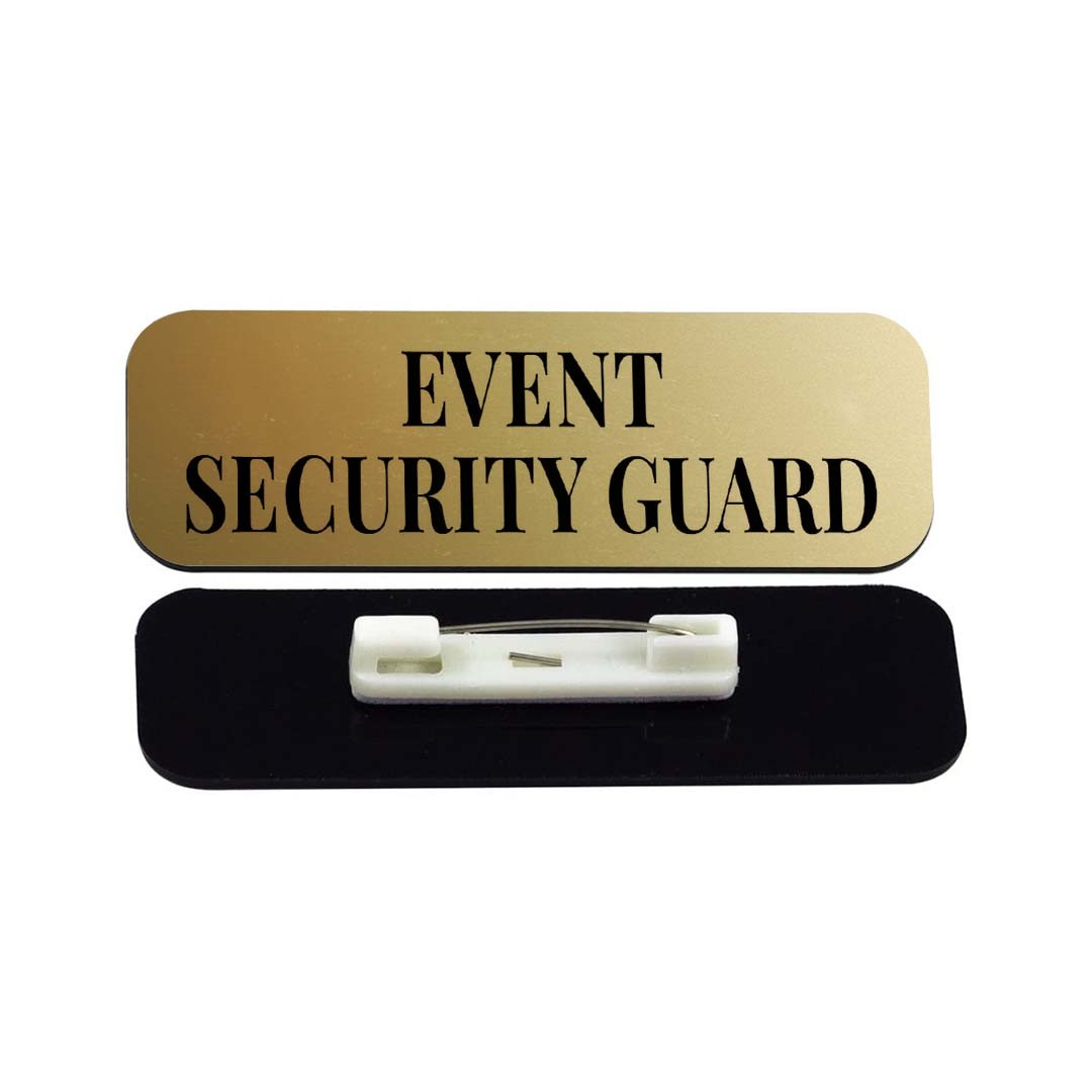 Event Security Guard 1 x 3" Rounded Corner Name Badge | Stock Name Badges