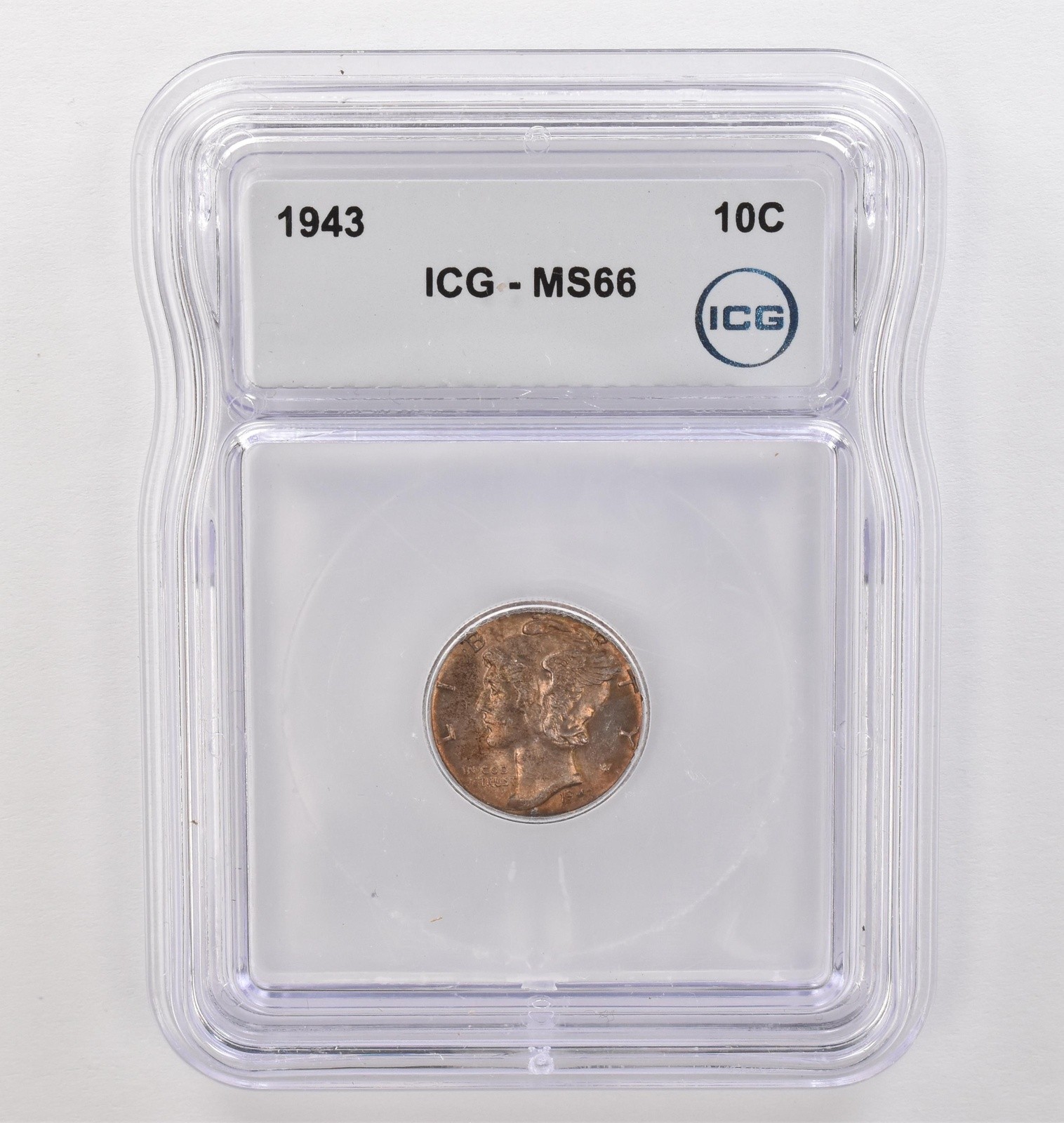 1943 Mercury Dime MS66 ICG Beautiful Tone *4174