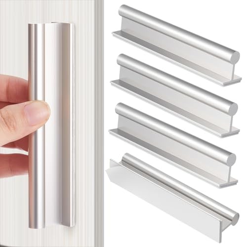 4 Pcs Self-Adhesive Edge Finger Pull Door Handle 4-3/4” Sliding Screen Sliver