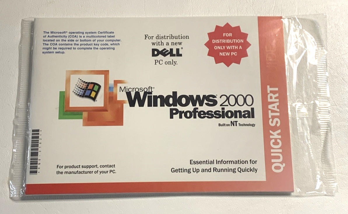 Dell Windows 2000 Reinstallation CD W2K + SP1 Operating System Disc - Sealed