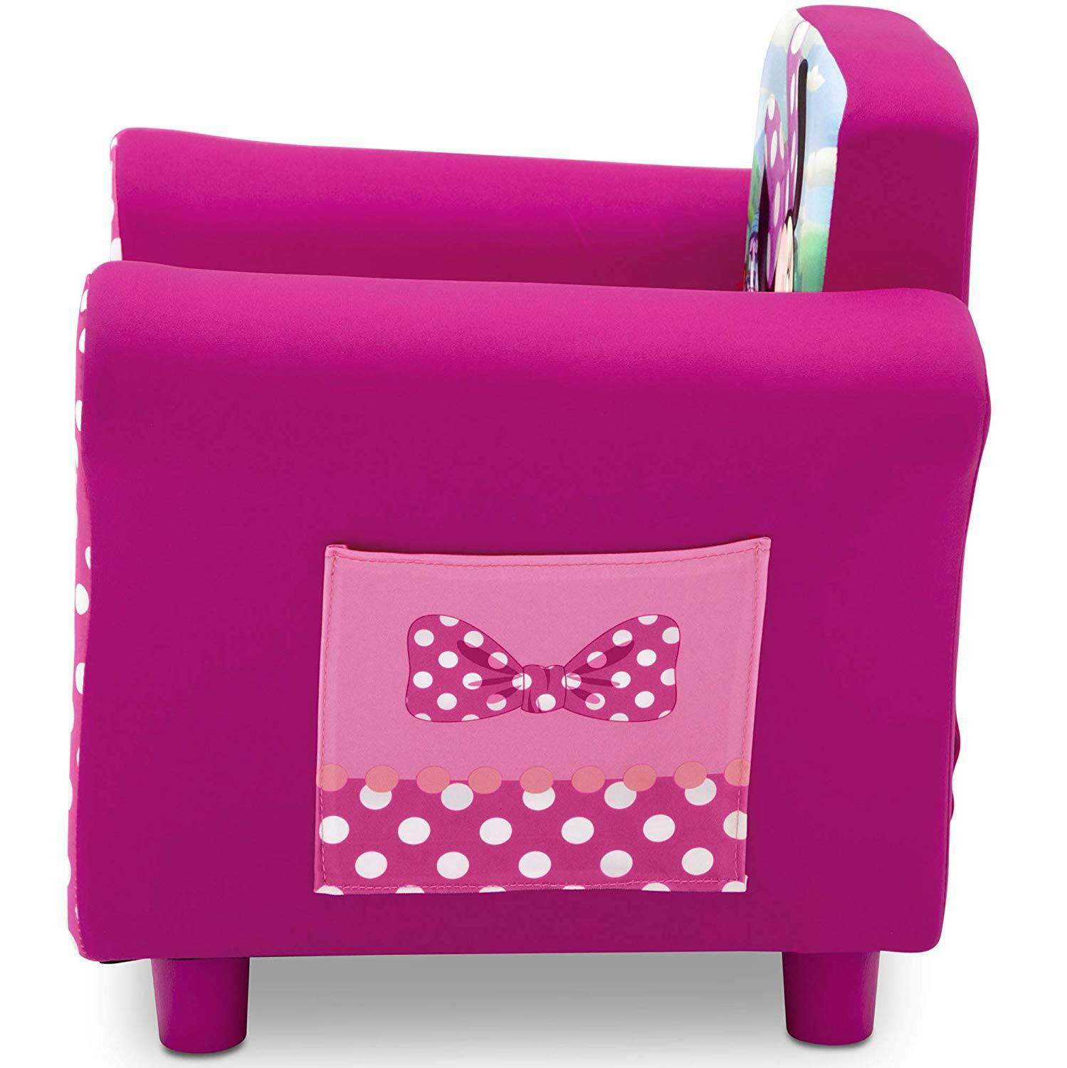Kids Chair Mini Mouse Upholstered Seat Childrens Furniture Toddler Pink Pokadot