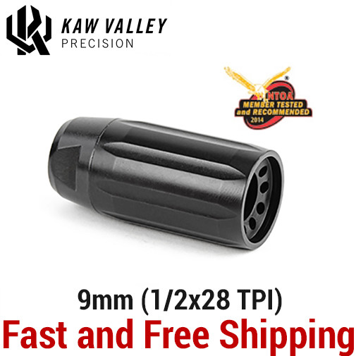 Kaw Valley Precision KVP 9mm Linear Comp/Compensator 1/2x28 TPI - Black