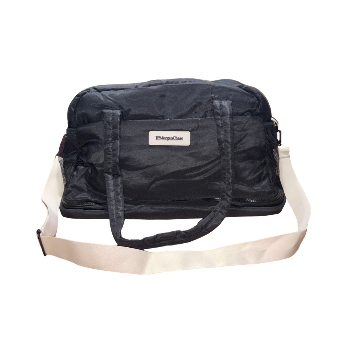 JP Morgan Black Travel Gym Duffle Banker Bag