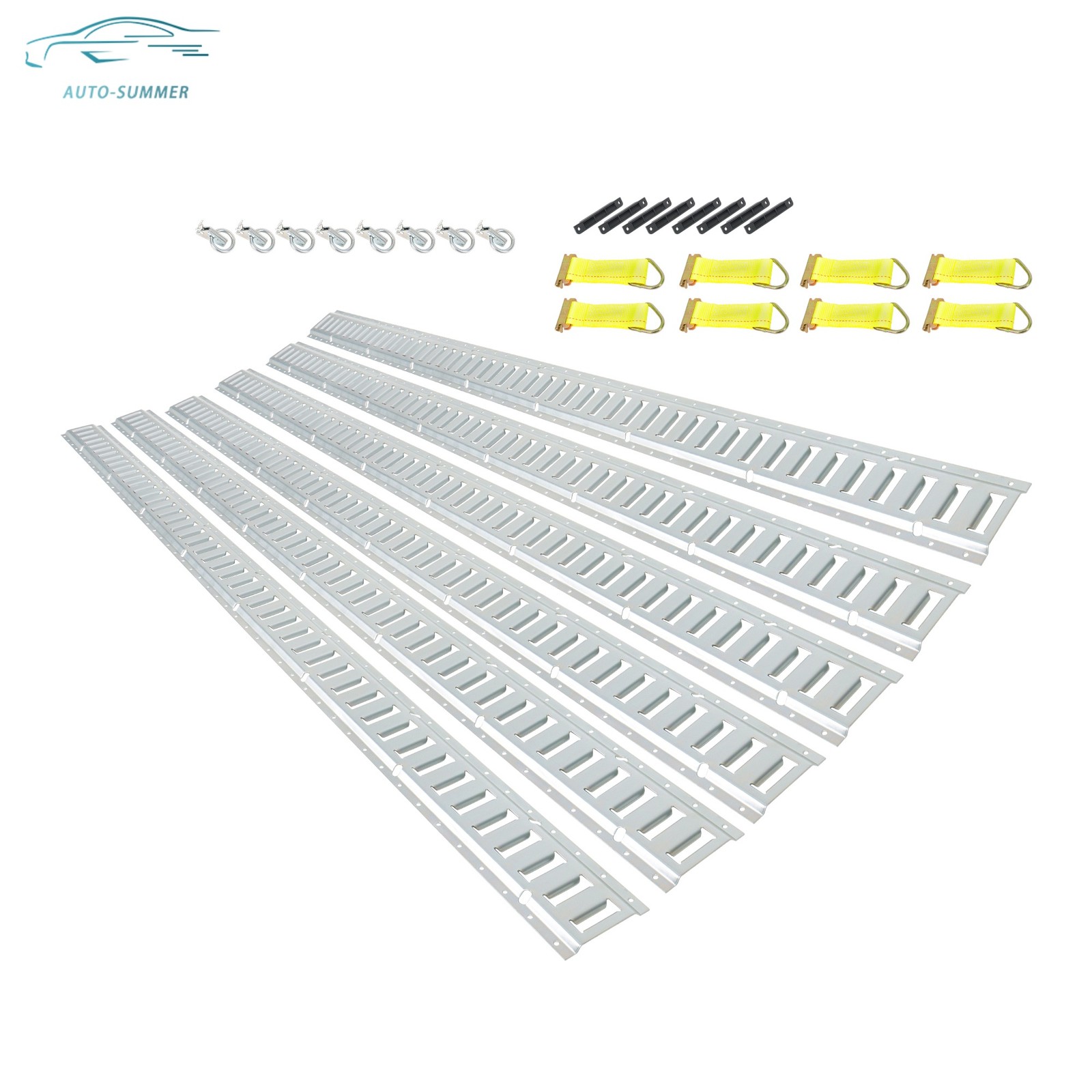 For Truck E-Track Tie Down Enclosed Trailer 8' 30 Pcs With End Caps Straps Rings