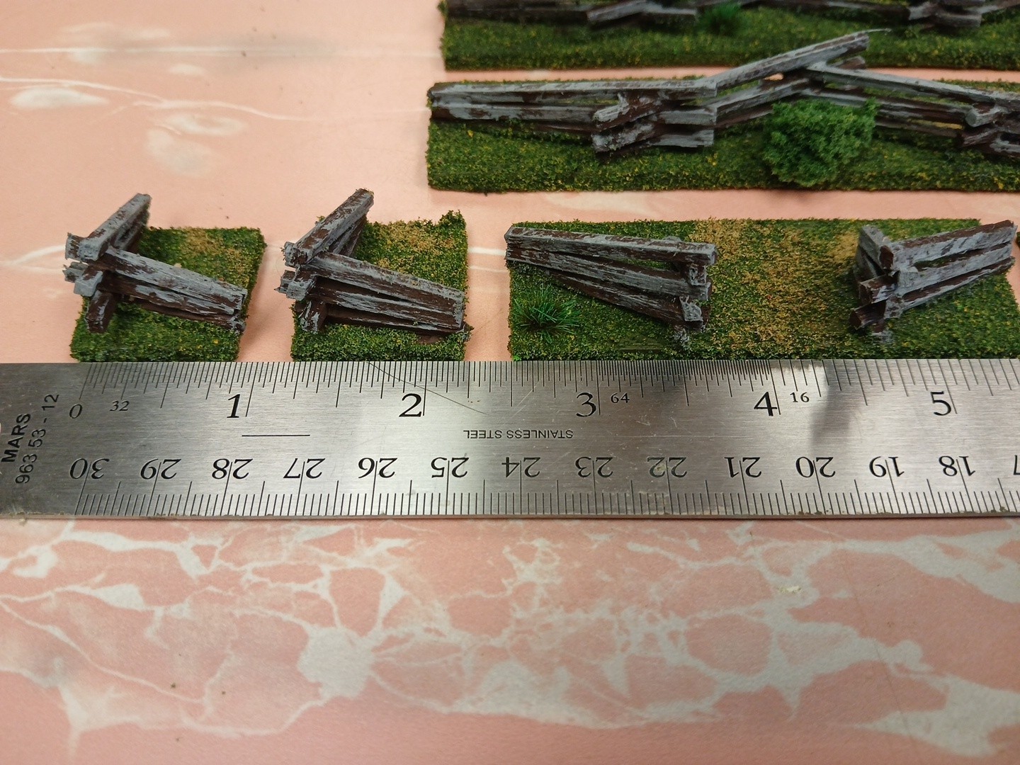 42" based Model Split Rail Zigzag Snake Fence wargaming scenery Terrain 25mm