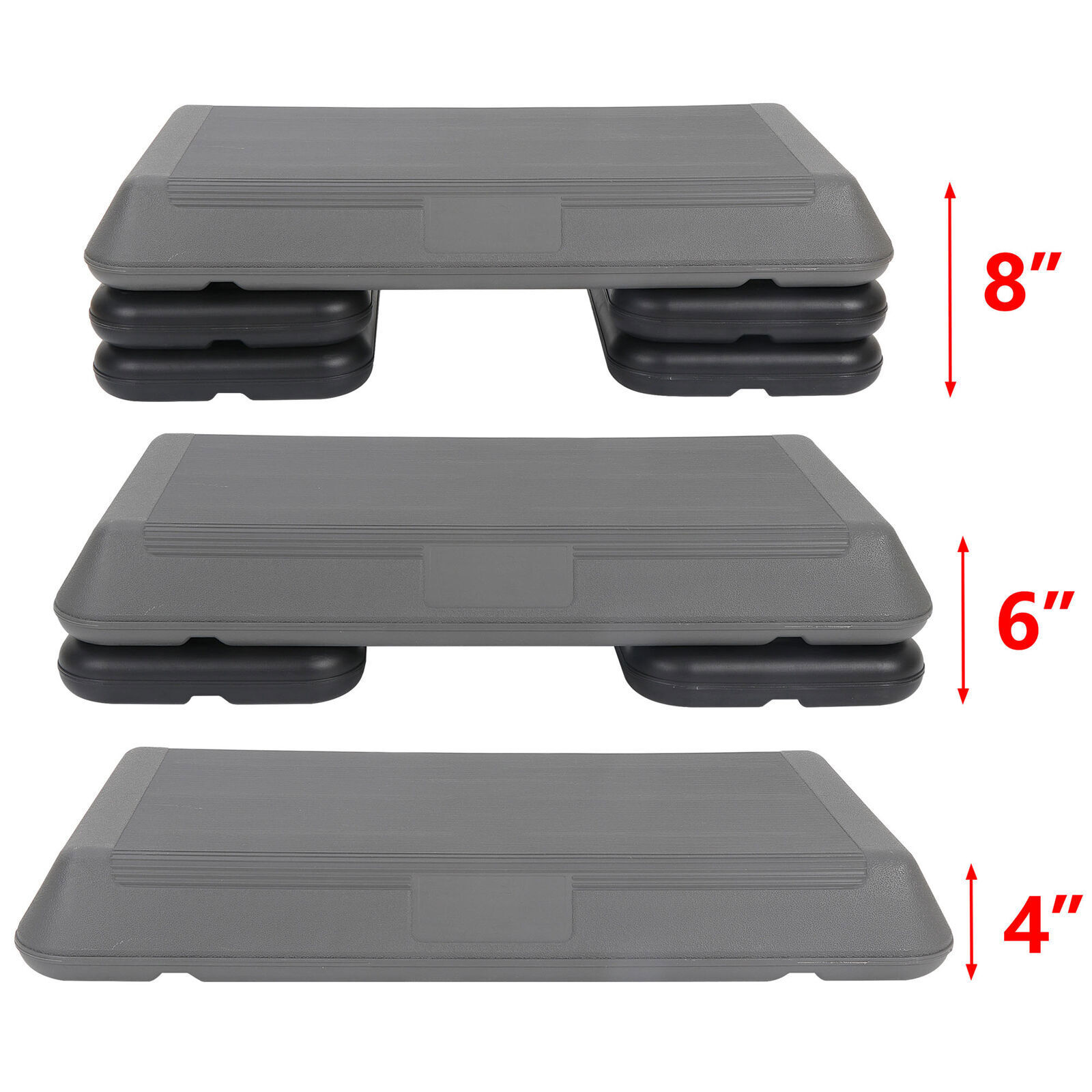 28'' Adjustable Aerobic Stepper Step Platform W/4 Riser Exercise Workout Stepper
