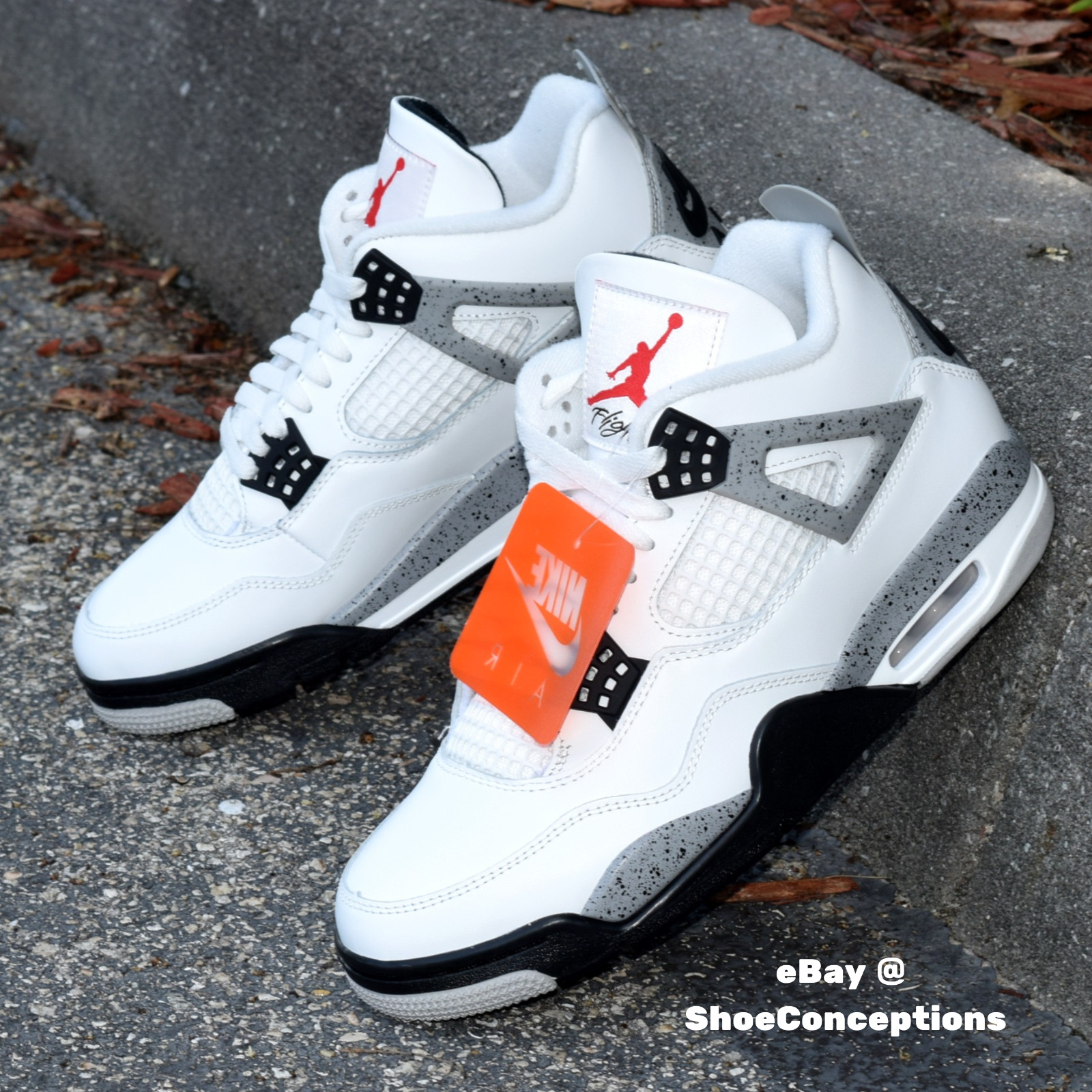Nike Air Jordan 4 Retro Shoes "White Cement" Fire Red FV5029-100 Men's & GS NEW
