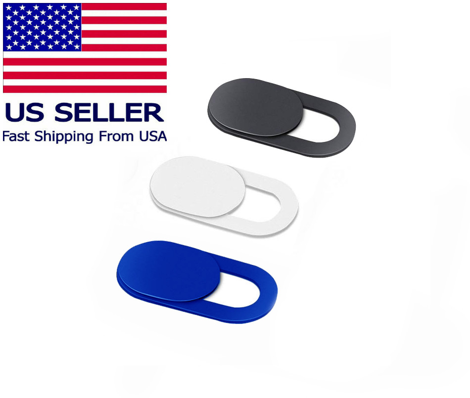 3PCS Black, White, &Blue WebCam Cover Slide Camera Privacy Security Protect