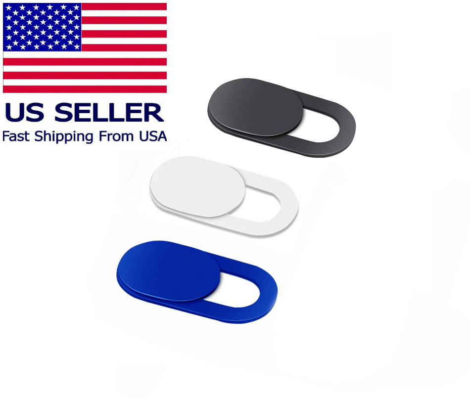 3PCS Black, White, &Blue WebCam Cover Slide Camera Privacy Security Protect