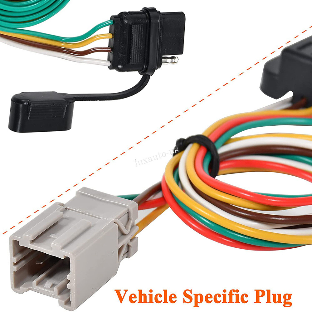 Trailer Hitch Wiring Harness 4 Pin Light Connector For Honda Odyssey 1995-2004