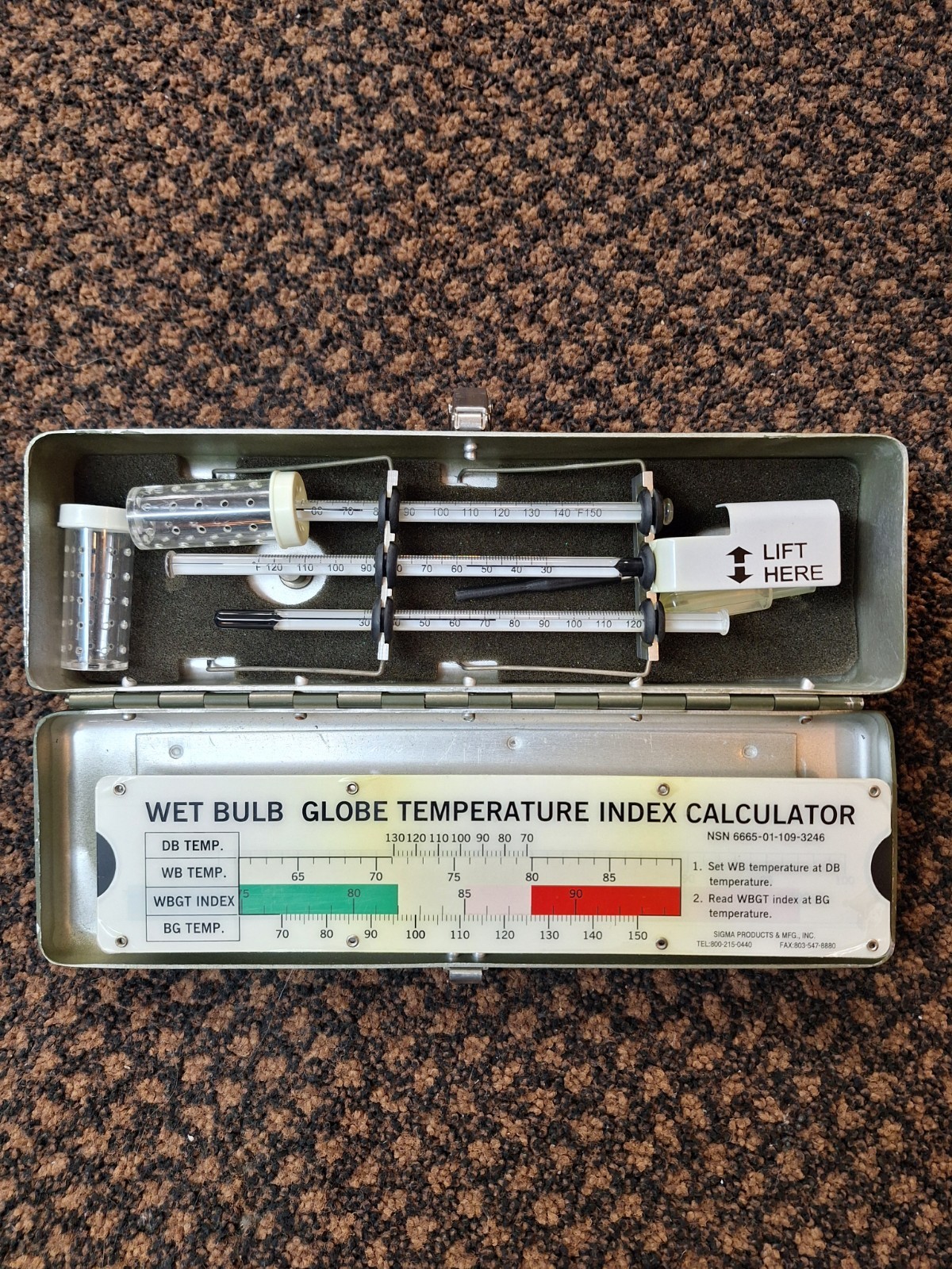 Sigma Wetbulb Globe Temperature Index Calculator Kit USA Dark Green