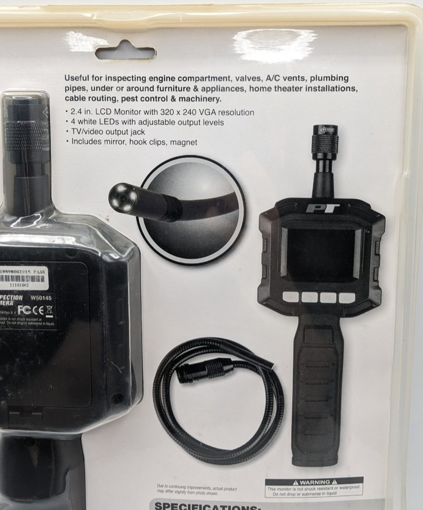 PT Performance Tool 2.4" LCD Inspection Camera w/ Batteries W50145 Sealed