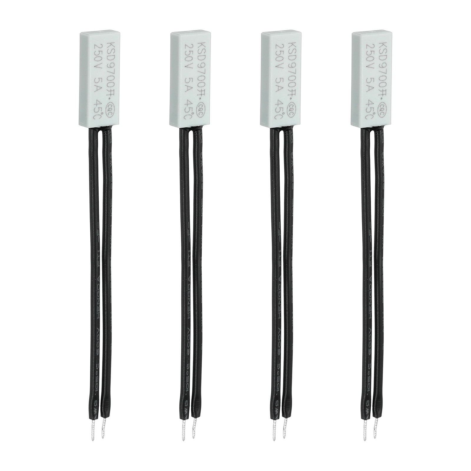 4pcs KSD9700 Thermostat, 45℃ N.O 5A Plastic Temperature Control Switch
