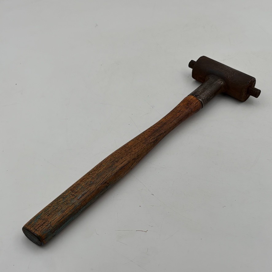 Antique Shipwright Caulking Wood Hammer Metal Mallet Ship Builder Collector Tool