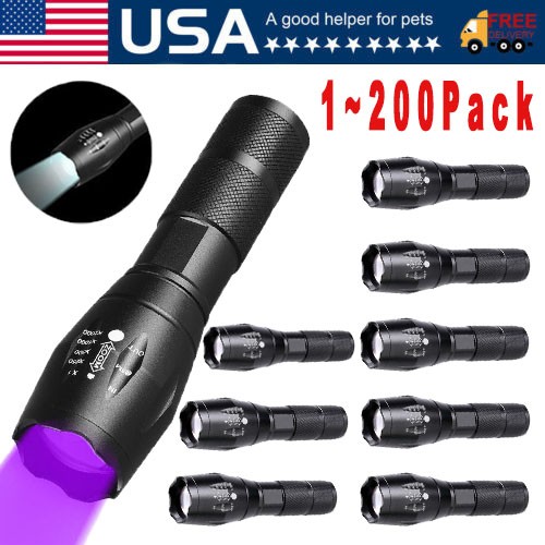UV Flashlight Black Light Super Bright 120000lm Torch Ultra Violet Lamp LED