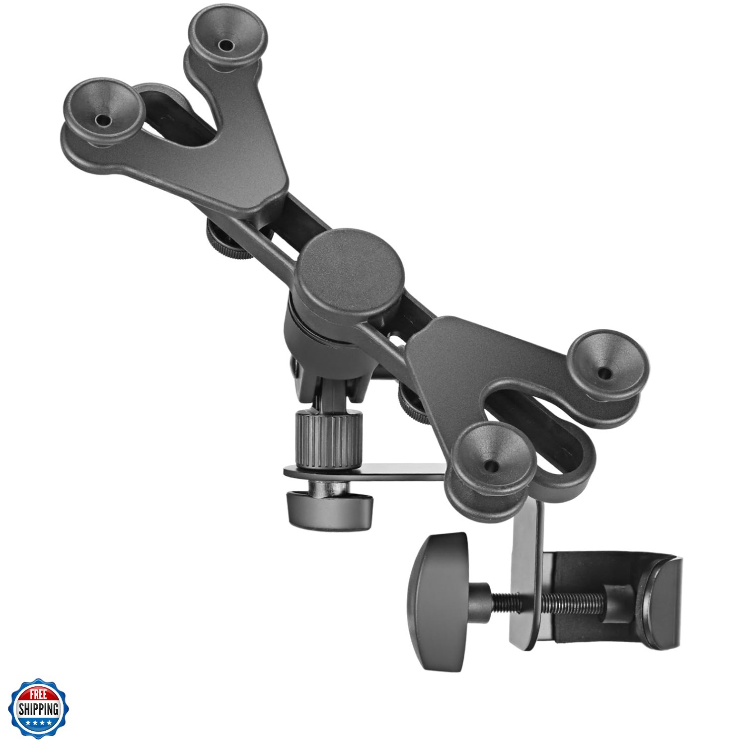 Adjustable Tablet/iPad Mic Stand Holder for Music Performance, Black