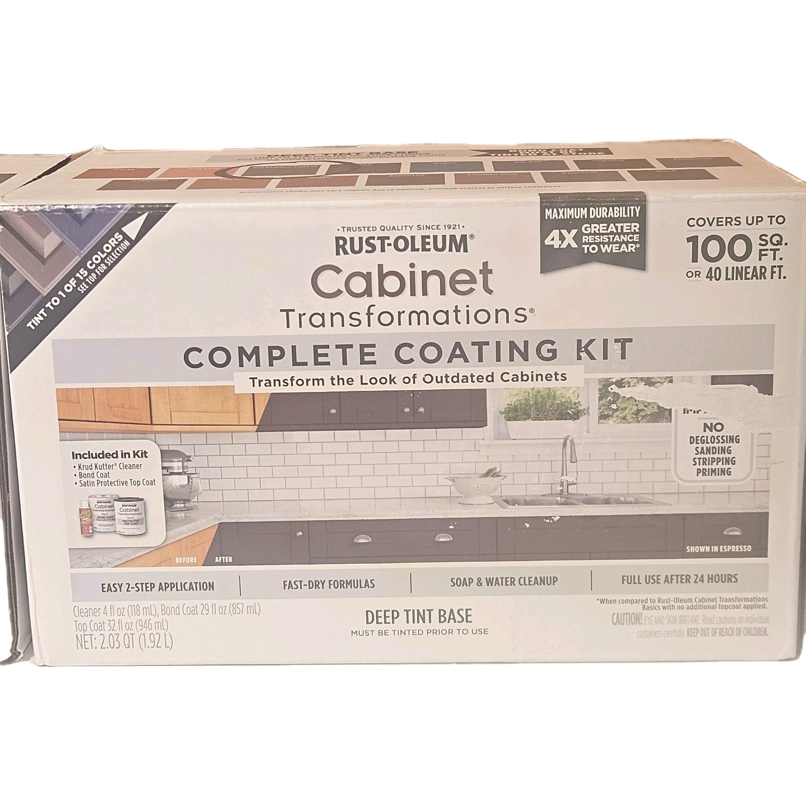 2 Pk Forest Gr Rust-Oleum 380390 Cabinet Transformations Kit Deep Tint Base Kit