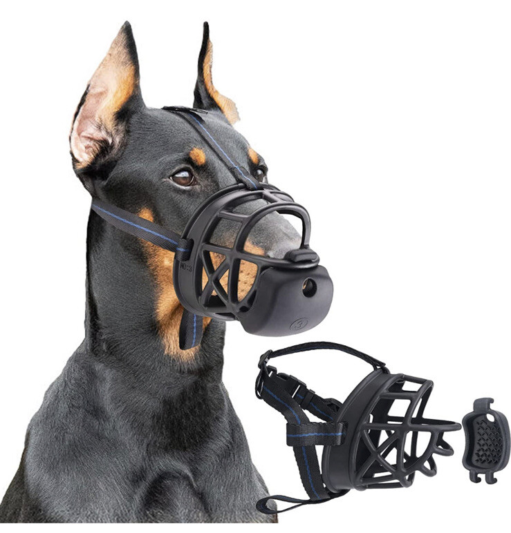 Dog Muzzle Dog Basket Muzzle with Slow Feeder /Anti Lick Pad Sz S (2) Zeaxuie