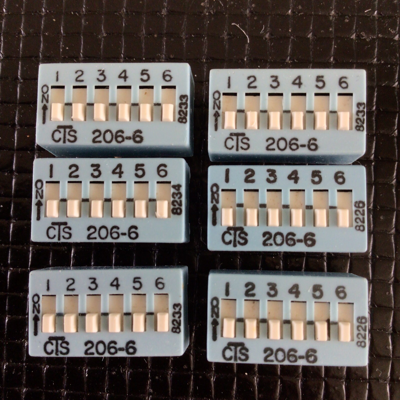 6X CTS 206-6 Dip Switch 6 SPST Switches 100ma 50V DC