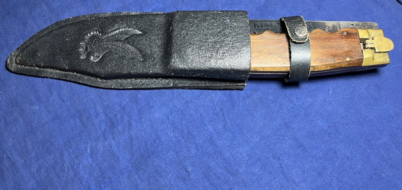 ORIGINAL KING COBRA KNIFE LOCKBACK FOLDING LARGE KNIFE W/SHEATH