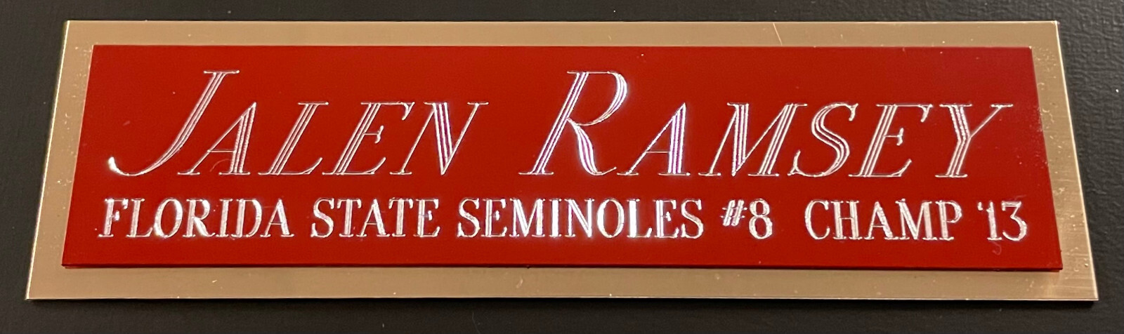 JALEN RAMSEY FSU NAMEPLATE FOR AUTOGRAPHED SIGNED FOOTBALL-HELMET-JERSEY-PHOTO