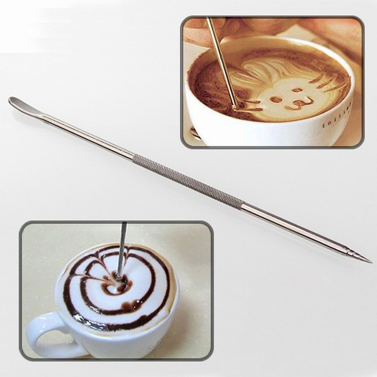 New Stainless Steel High Quality Barista Cafe Coffee Latte Art Pen Paint Spoon