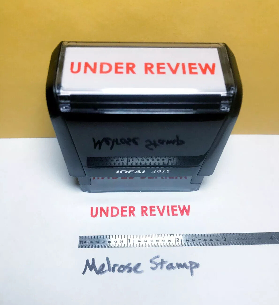Under Review Rubber Stamp Red Ink Self Inking Ideal 4913