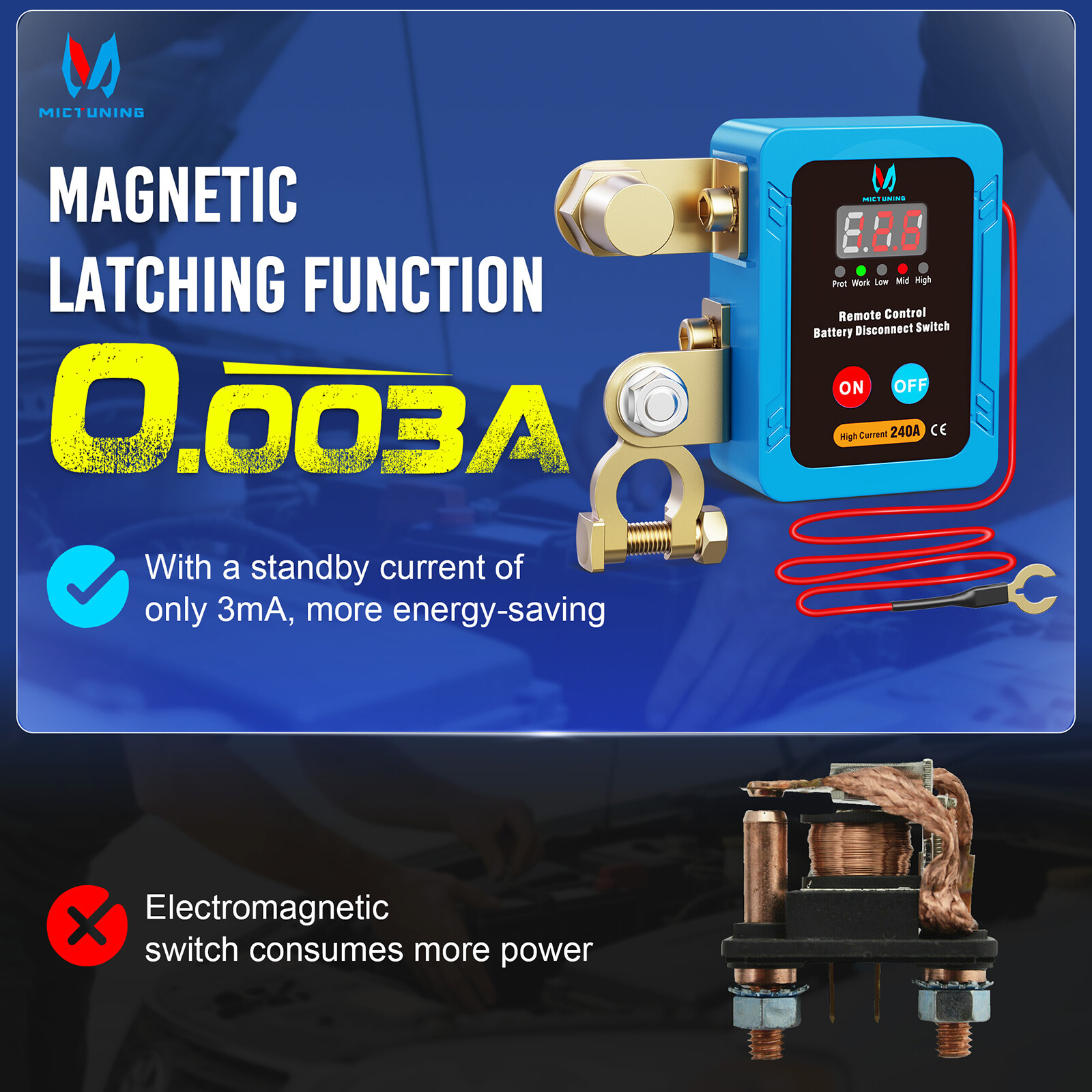 Car Remote Control Power Off Battery Switch Disconnect Kill Master Isolator Cut