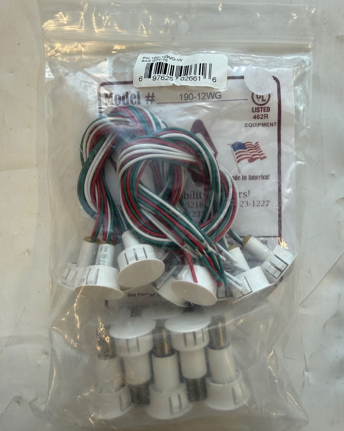 GRI 190-12WG-w Steel Door Recessed Switch Set QTY 10