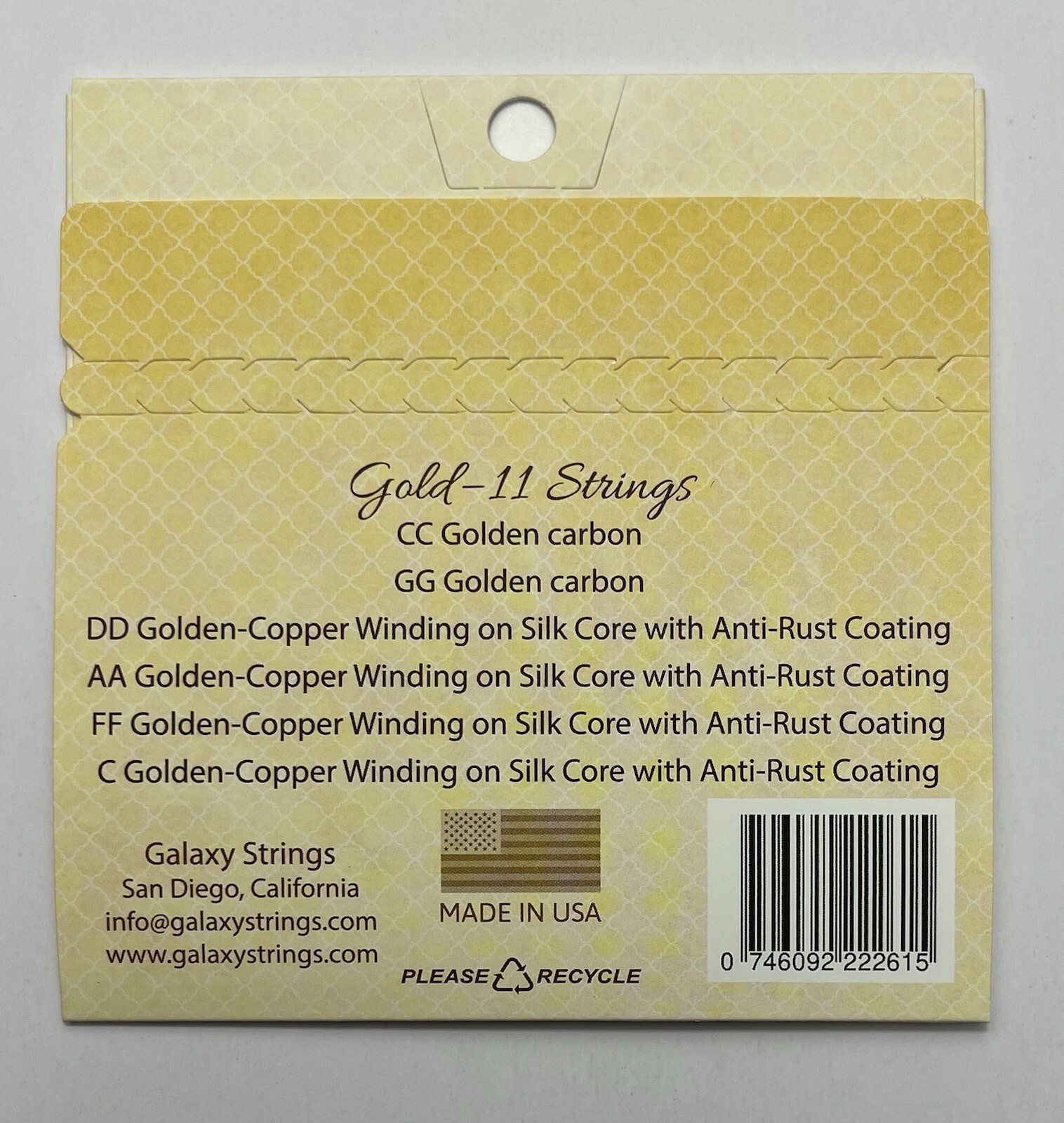 Galaxy Oud Strings, Golden Carbon and silver wound string, 11 Strings.
