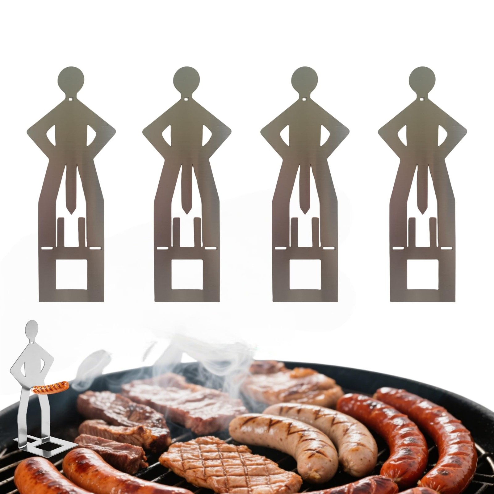 Zorythm 4PCS Funny Hot Dog Holder and 7.87 inches x 2.99 inches, Silver