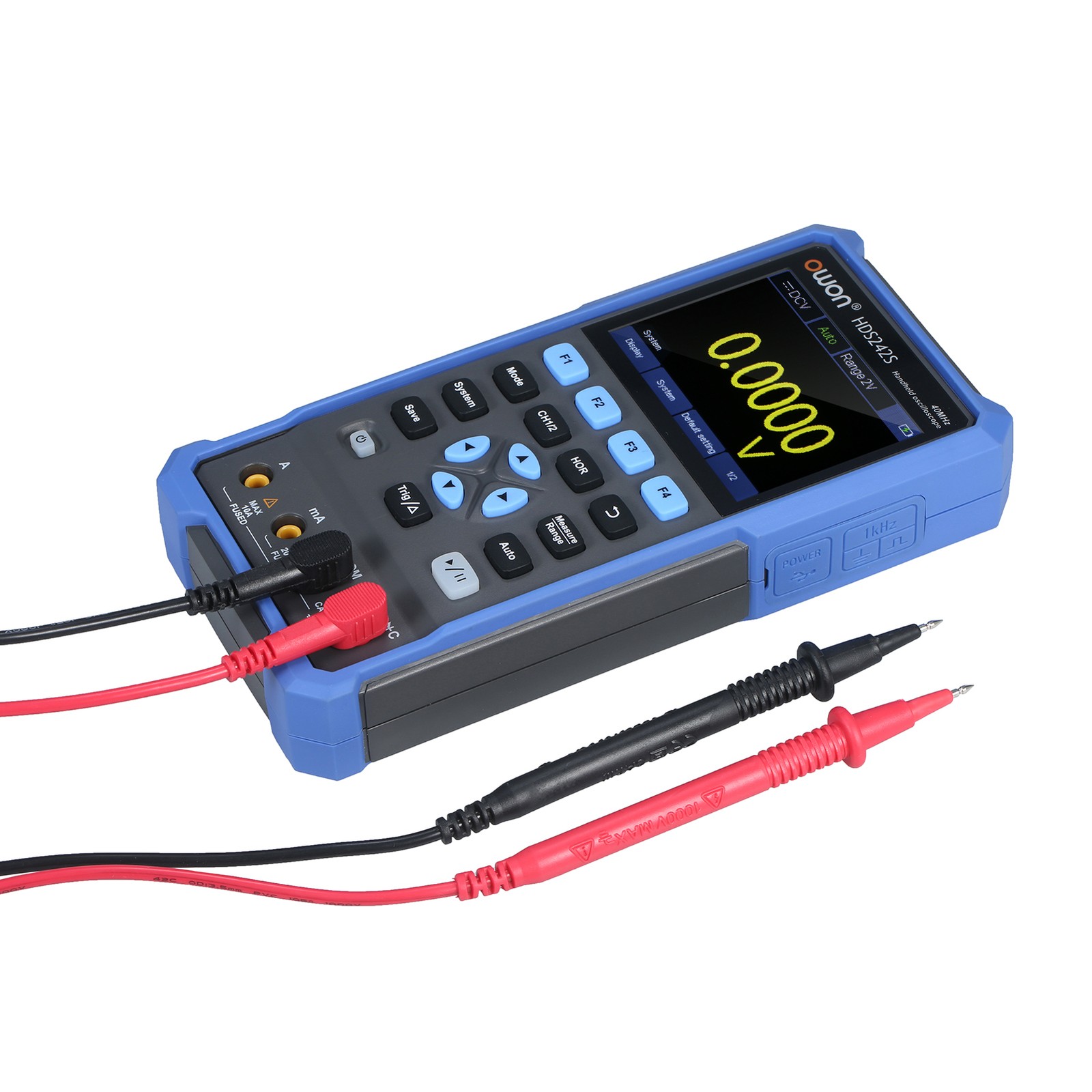 HDS242S 2-CH Handheld Oscilloscope Multimeter Waveform Generator 3-in-1