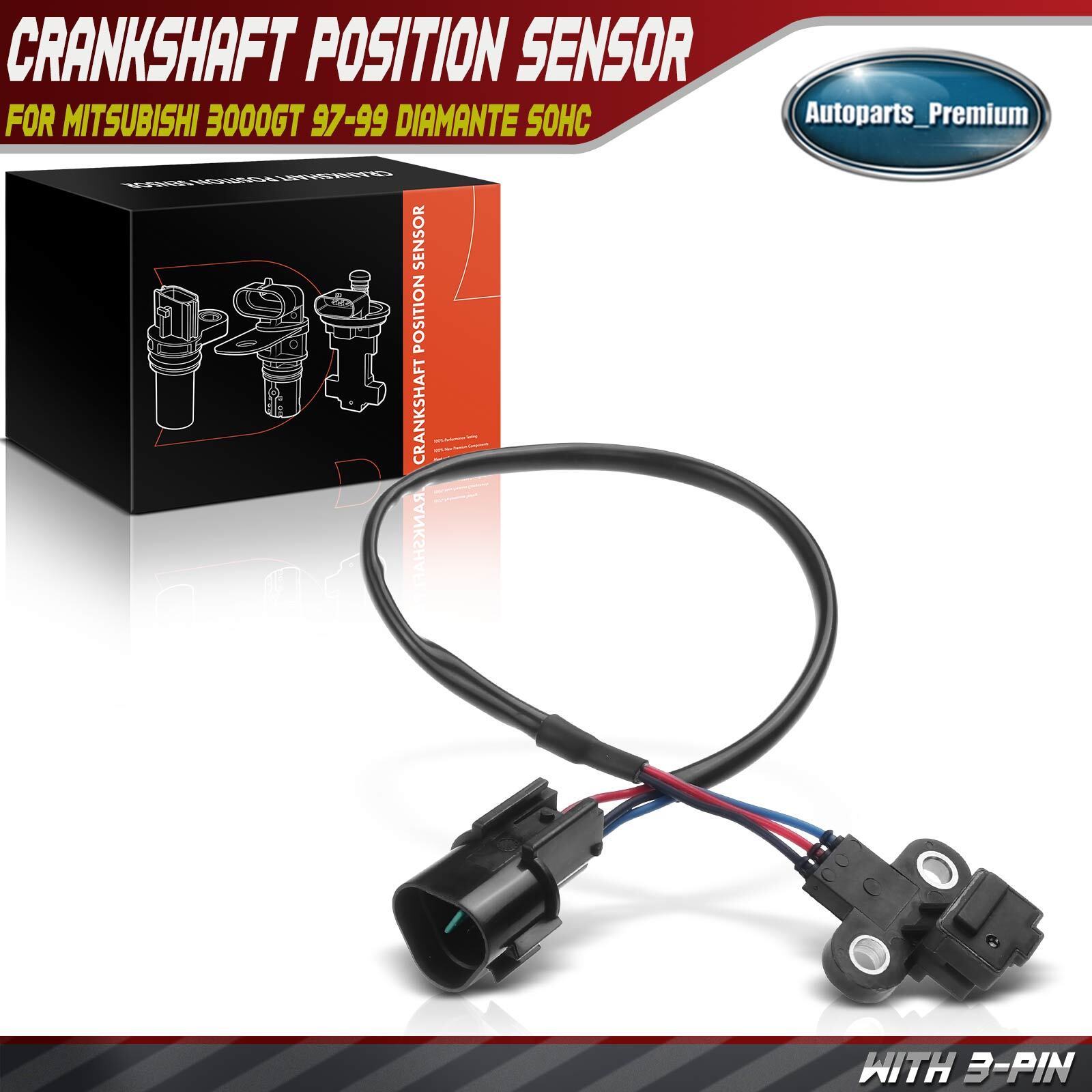 Engine Crankshaft Position Sensor for Mitsubishi 3000GT 1997-1999 Diamante SOHC