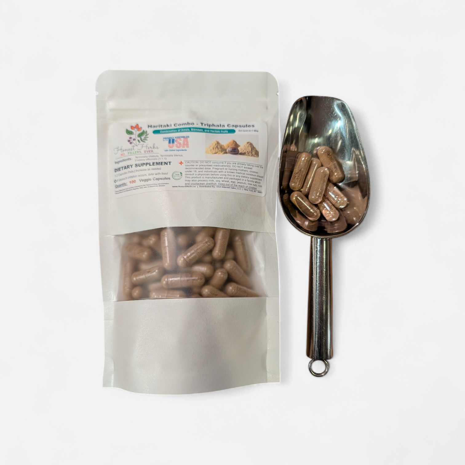 Haritaki Combo w/ Amala & Bibhitaki aka Triphala Powder - 100 veg. caps, 500mg