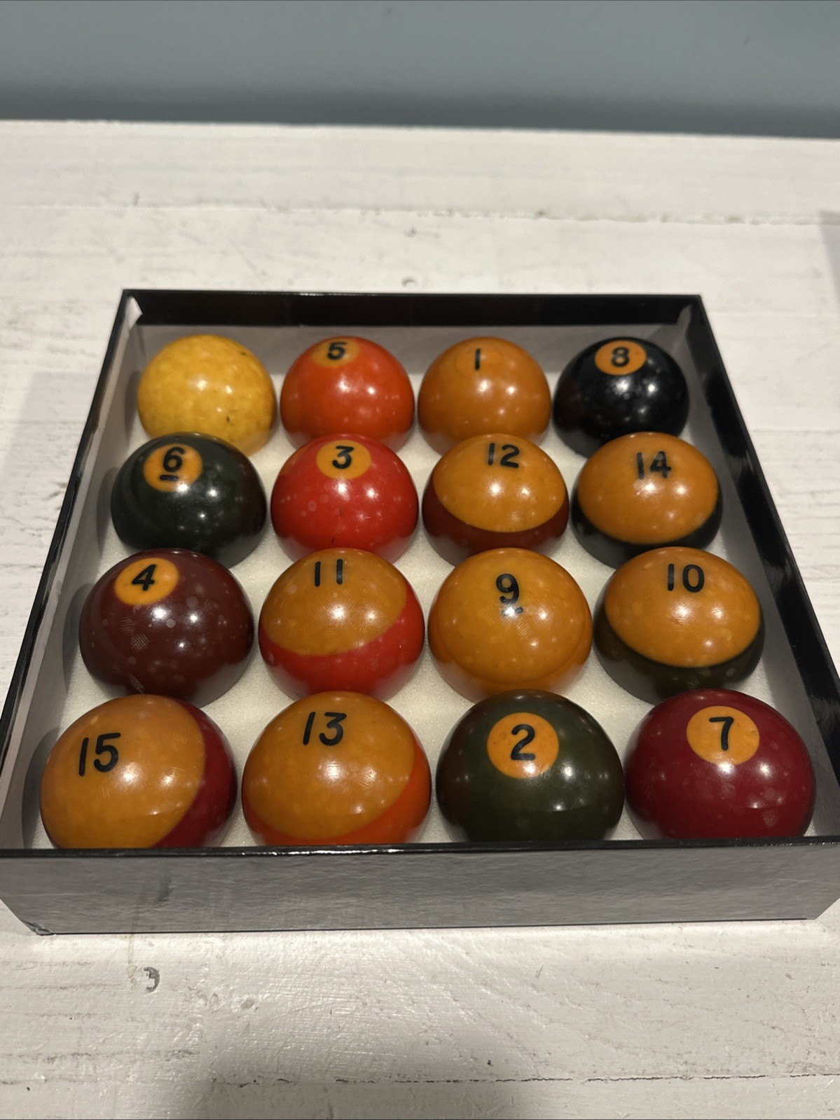 Butterscotch Multicolor Bakelite Billiard Balls Set 16 Pc 2" Pool Game Ball Set