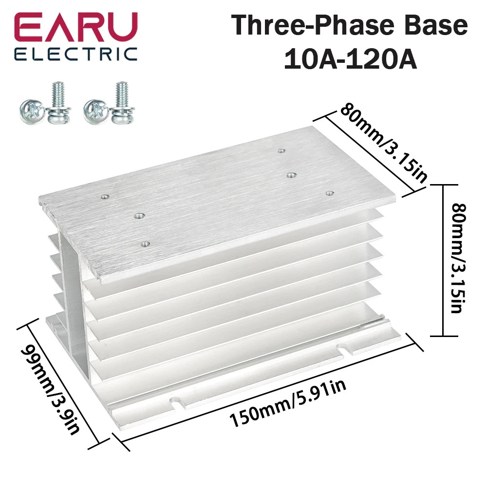 10A-200A Solid State Relay Module Single Three Phase Heat Sink Din Rail Mount