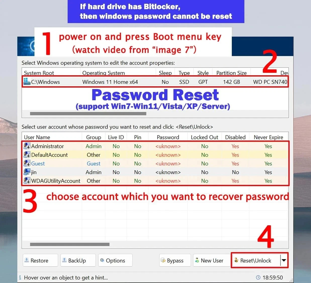 32GB - Bootable Windows 10&11, USB Driver 3.2Gen for Reinstall Windows, Reset Pa