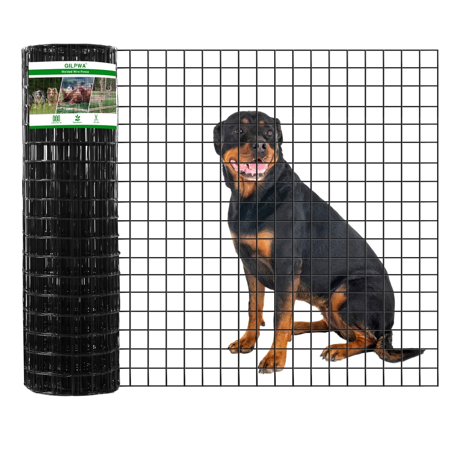 Wire Fence, 36 in(H) X 50 ft(L) PVC Coated Welded Wire Fencing 2" X 2" 16GA G...