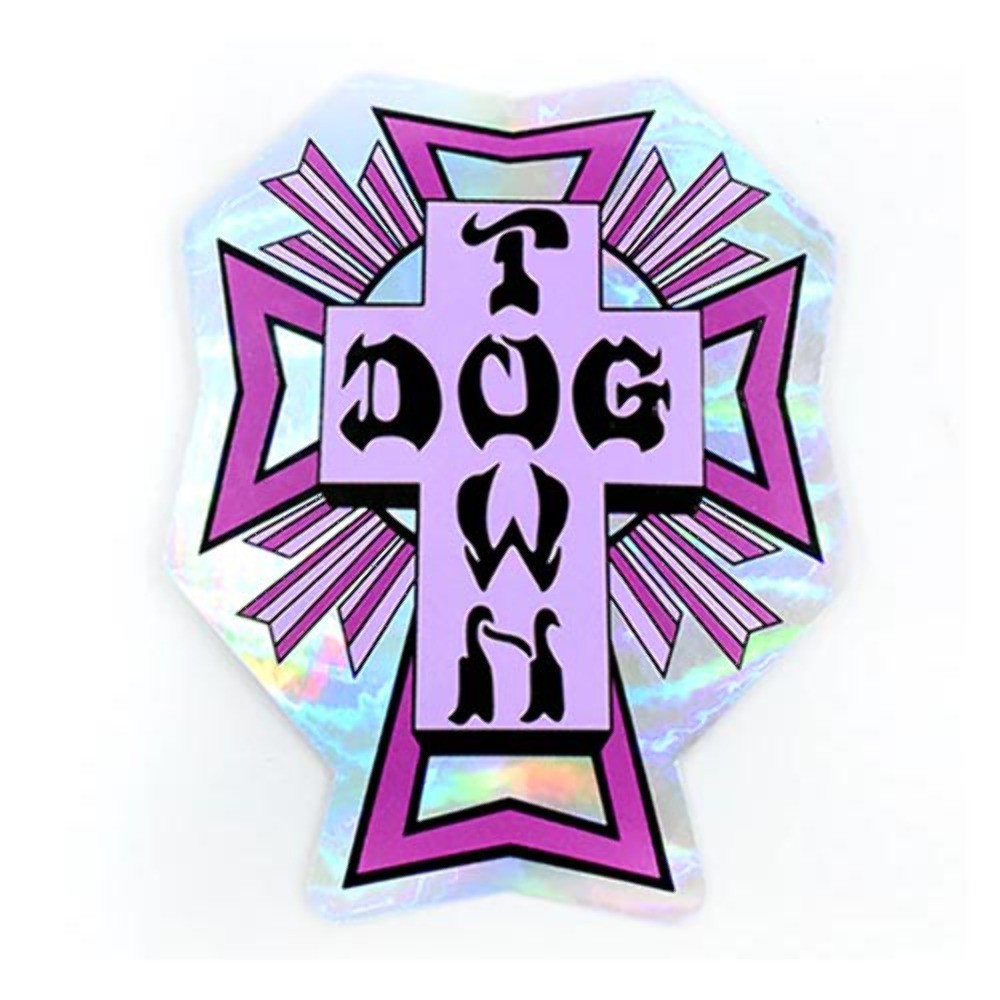 Dogtown Sticker Holographic Cross Logo (Purple)