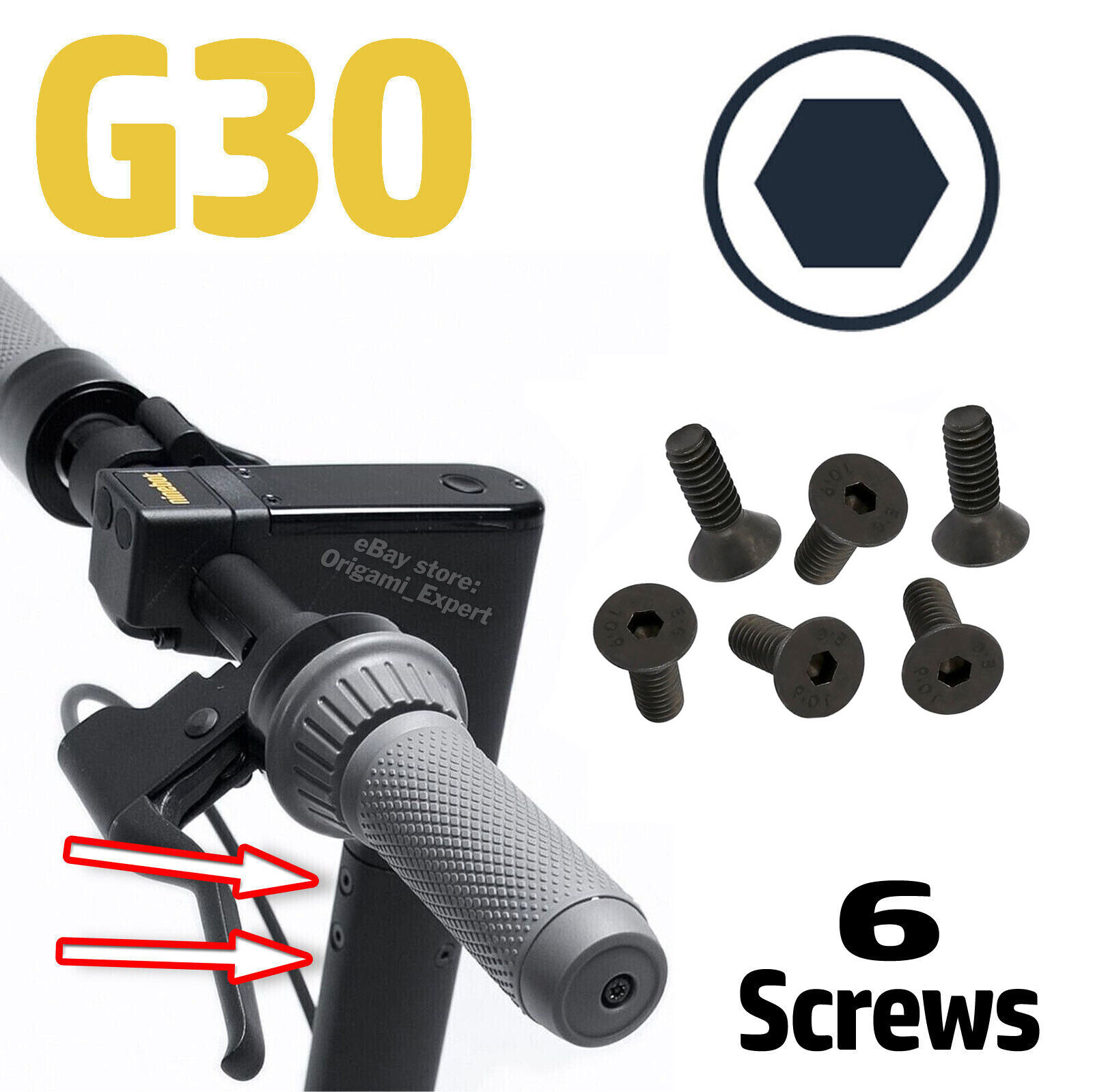 6x Allen Head STEM NECK SCREWS Ninebot MAX G30 Scooter Nut Bolts Hex G30P
