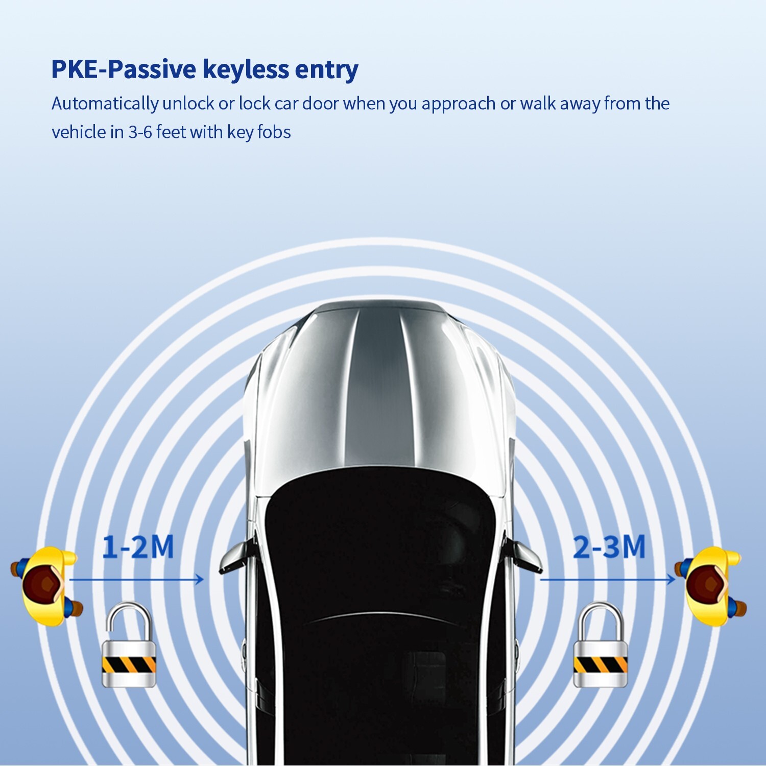 EASYGUARD Pke Auto Start Keyless Entry Car Alarm remote engine start DC12V
