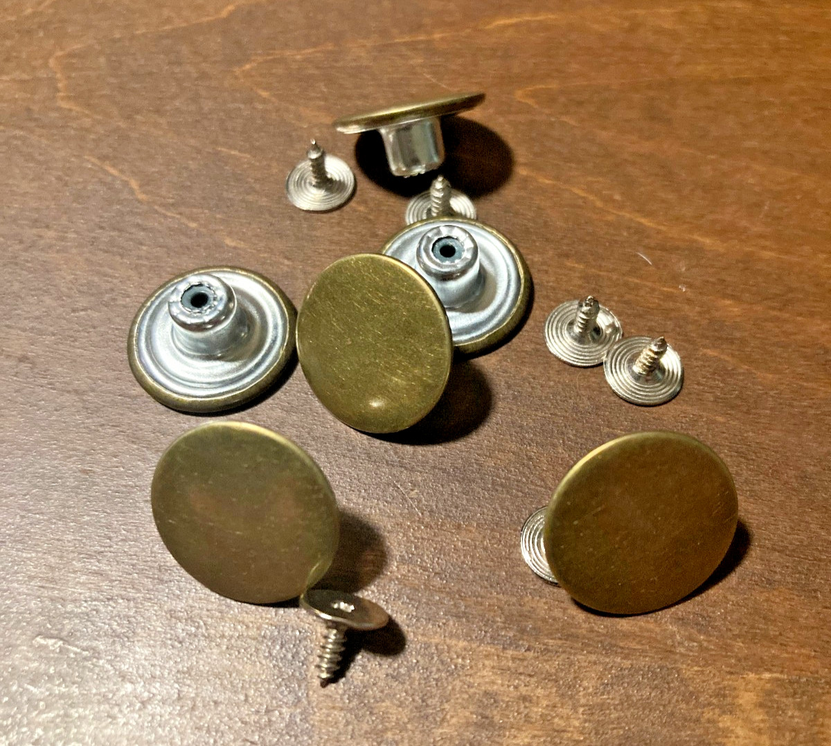 SINGLE REMOVEABLE suspender button PLAIN BRASS screw-in no-sew instant DIY